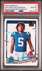 Anthony Richardson #2 Football Cards 2023 Panini Donruss Rated Rookies Portrait Prices