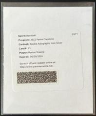 Hunter Greene [Silver] Baseball Cards 2022 Panini Capstone Rookie Autographs Prices