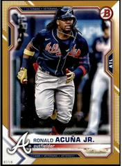 Ronald Acuna Jr. [Gold] #62 Baseball Cards 2021 Bowman Prices