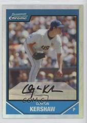 Clayton Kershaw [Refractor] Baseball Cards 2007 Bowman Chrome Draft Picks & Prospects Prices