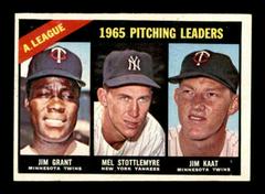 AL Pitching Leaders [Grant, Stottlemyre, Kaat] #224 Baseball Cards 1966 Topps Prices