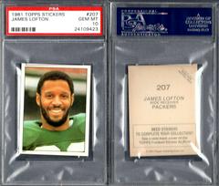 James Lofton #207 Football Cards 1981 Topps Stickers Prices
