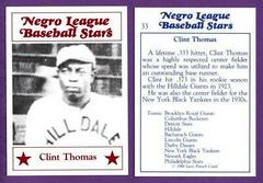 Clint Thomas Baseball Cards 1986 Fritsch Negro League Baseball Stars Prices