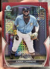 Junior Caminero [Red] #BCP-61 Baseball Cards 2023 Bowman Chrome Prospects Prices