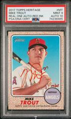 Mike Trout [Red Ink] #MT Baseball Cards 2017 Topps Heritage Real One Autographs Prices