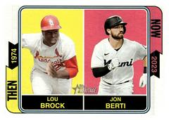Jon Berti, Lou Brock Baseball Cards 2023 Topps Heritage Then and Now Prices