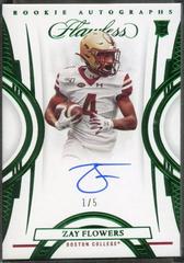 Zay Flowers [Autograph Emerald] #108 Football Cards 2023 Panini Flawless Collegiate Prices