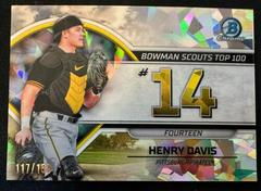Henry Davis [Atomic] #BTP-14 Baseball Cards 2023 Bowman Scouts Top 100 Prices