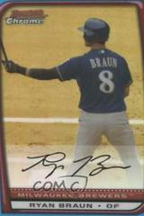 Ryan Braun [Blue Refractor] #1 Baseball Cards 2008 Bowman Chrome Prices
