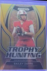 Bailey Zappe [Gold] #TH-14 Football Cards 2023 Panini Prizm Draft Picks Trophy Hunting Prices
