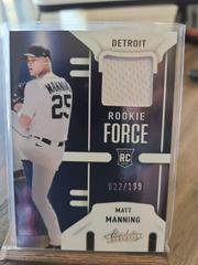 Matt Manning #RF-MM Baseball Cards 2022 Panini Absolute Rookie Force Prices