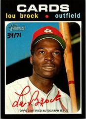 Lou Brock [Red Ink] #LB Baseball Cards 2020 Topps Heritage Real One Autographs Prices