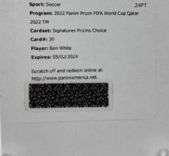 Ben White [Choice] #S-BWH Soccer Cards 2022 Panini Prizm World Cup Signatures Prices
