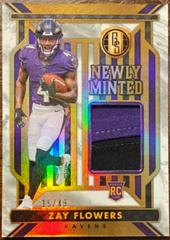 Zay Flowers [White Gold] #NM-42 Football Cards 2023 Panini Gold Standard Newly Minted Memorabilia Prices