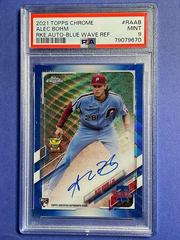Alec Bohm [Blue Wave Refractor] #RA-AB Baseball Cards 2021 Topps Chrome Rookie Autographs Prices