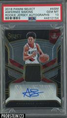 Anfernee Simons #ASM Basketball Cards 2018 Panini Select Rookie Jersey Autographs Prices