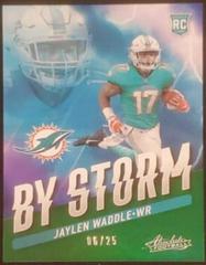 Jaylen Waddle [Green] #BST-6 Football Cards 2021 Panini Absolute By Storm Prices
