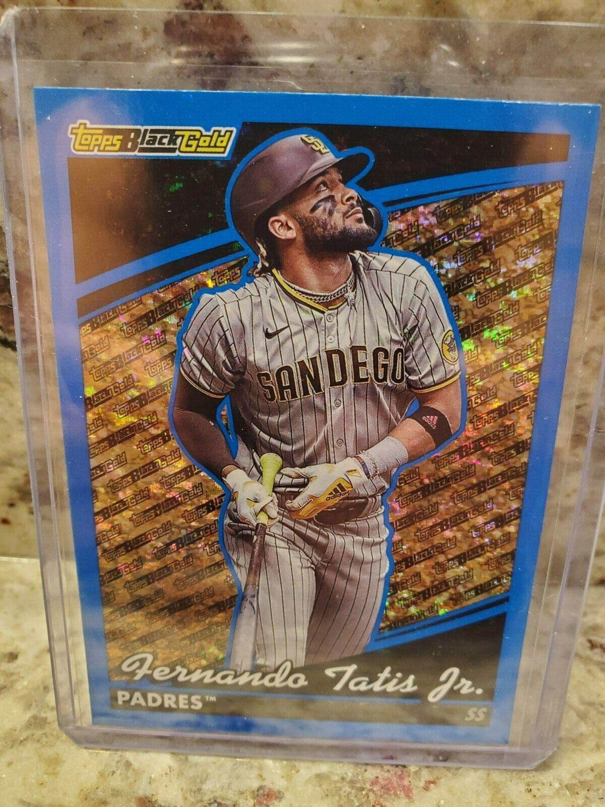 Fernando Tatis Jr Blue BG 21 Prices 2022 Topps Update Black Gold