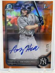 Anthony Hall [Orange] Baseball Cards 2022 Bowman Draft Chrome Autographs Prices