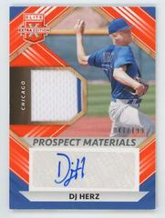 DJ Herz [Orange] #PMS-DH Baseball Cards 2022 Panini Elite Extra Edition Prospect Materials Signatures Prices