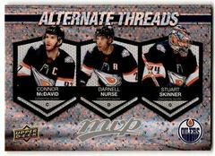 Connor McDavid, Darnell Nurse, Stuart Skinner #AT-15 Hockey Cards 2023 Upper Deck MVP Alternate Threads Prices