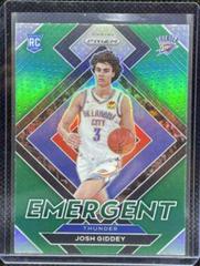 Josh Giddey [Green Prizm] #7 Basketball Cards 2021 Panini Prizm Emergent Prices
