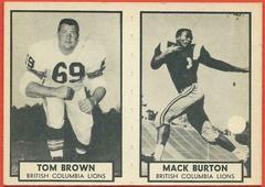 Tom Brown, Mack Burton Football Cards 1962 Topps CFL Prices
