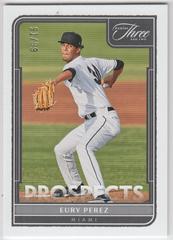 Eury Perez #P-13 Baseball Cards 2022 Panini Three and Two Prospects Prices