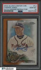 Chipper Jones [Orange] #AGA-CJ Baseball Cards 2022 Topps Allen & Ginter Chrome Autographs Prices