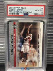 LeBron James [2007 Cleveland National] #12 Basketball Cards 2003 Upper Deck Phenomenal Beginning Prices