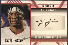 Isaiah Simmons [Red] #A66 Football Cards 2020 Sage Hit Rookie Autograph Prices