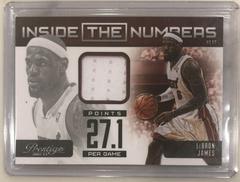 LeBron James Basketball Cards 2012 Panini Prestige Inside the Numbers Relics Prices