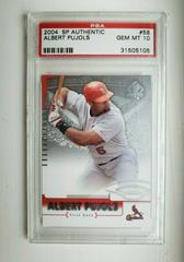 Albert Pujols #58 Baseball Cards 2004 SP Authentic Prices