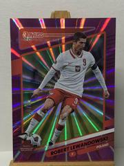 Robert Lewandowski [Purple Laser] Soccer Cards 2021 Panini Donruss Road to Qatar Prices