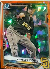 MacKenzie Gore [Orange Refractor] Baseball Cards 2021 Bowman Sapphire Prices