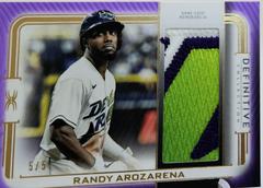 Randy Arozarena [Purple] #DJR-RAN Baseball Cards 2023 Topps Definitive Jumbo Relic Collection Prices