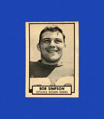 Bob Simpson #108 Football Cards 1962 Topps CFL Prices