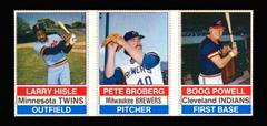 Boog Powell, Larry Hisle, Pete Broberg [Hand Cut Panel] Baseball Cards 1976 Hostess Prices