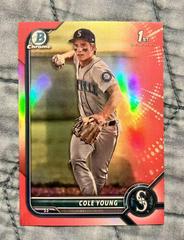 Cole Young [Red] #BDC-112 Baseball Cards 2022 Bowman Draft Chrome Prices