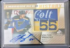 Colton Parayko [Autograph] Hockey Cards 2021 SP Game Used Embroidered in History Prices