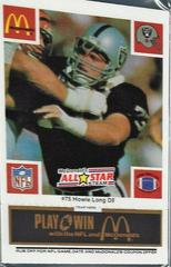 Howie Long [Black] #75 Football Cards 1986 McDonald's All Stars Prices