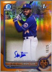 Simon Juan [Orange Refractor] #CPA-SJ Baseball Cards 2022 Bowman Chrome Prospect Autographs Prices