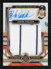 Jorge Posada Baseball Cards 2023 Topps Tribute Earned Stripes Autograph Relics Prices