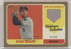 Ryan Braun [Gold] #RB Baseball Cards 2018 Topps Heritage Clubhouse Collection Relics Prices