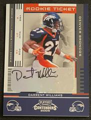 Darrent Williams [Autograph] #184 Football Cards 2005 Playoff Contenders Prices
