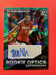 TyTy Washington Jr. [Green Wave] #ROA-TYW Basketball Cards 2022 Panini Donruss Optic Rookie Autographs Prices