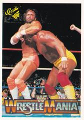 Hulk Hogan, 'Macho Man' Randy Savage #100 Wrestling Cards 1990 Classic WWF The History of Wrestlemania Prices