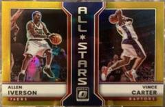 Allen Iverson, Vince Carter [Gold] #19 Basketball Cards 2022 Panini Donruss Optic All Stars Prices