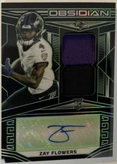 Zay Flowers [Yellow Electric Etch] #107 Football Cards 2023 Panini Obsidian Signature Prices
