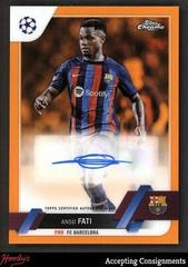 Ansu Fati [Orange] Soccer Cards 2022 Topps Chrome UEFA Club Competitions Autographs Prices